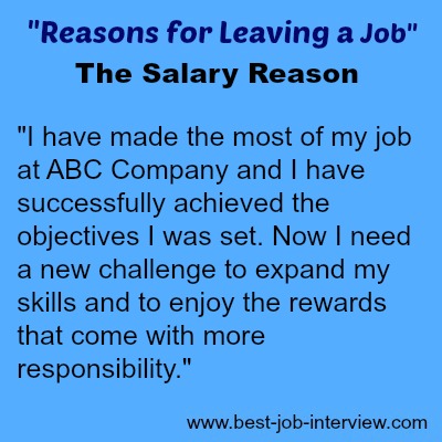 reasons for leaving a job interview question